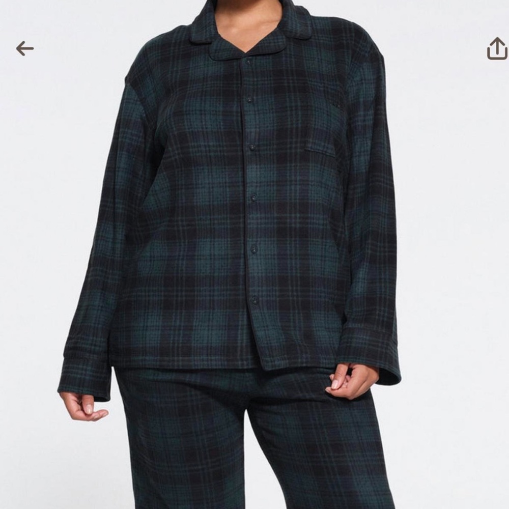 Skims unisex fleece sleep set Cypress plaid